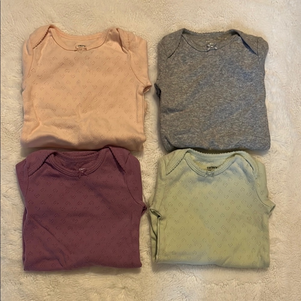 NWOT Set of Four 9 month Carters long sleeved onesies